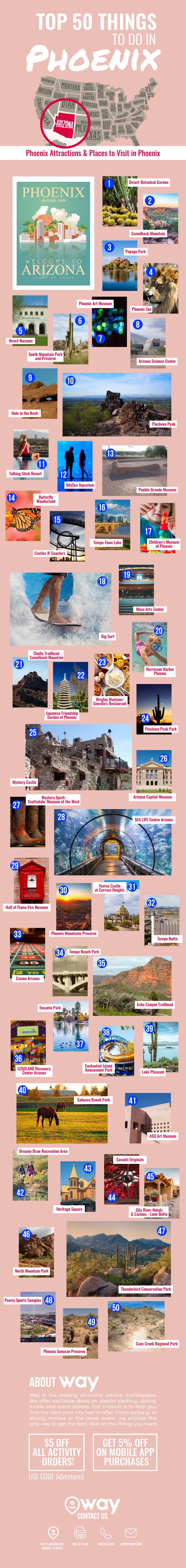 Top 50 Things to Do in Phoenix #infographic