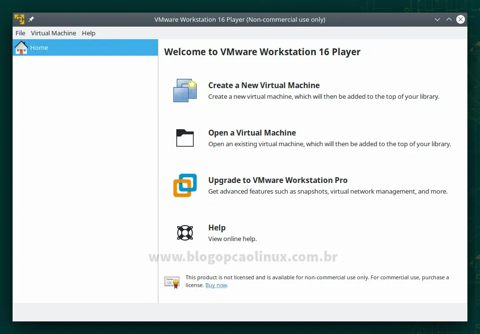 VMware Workstation Player executando no openSUSE Leap 15.3