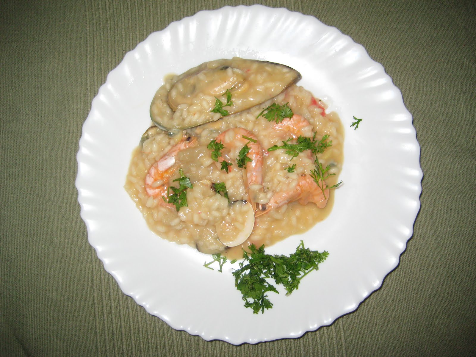 Ensaios culinarios Risotto de marisco