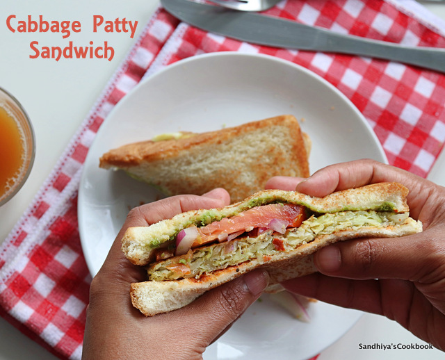 Sandhiya's Cookbook Cabbage Patties Sandwich Cabbage Sandwich