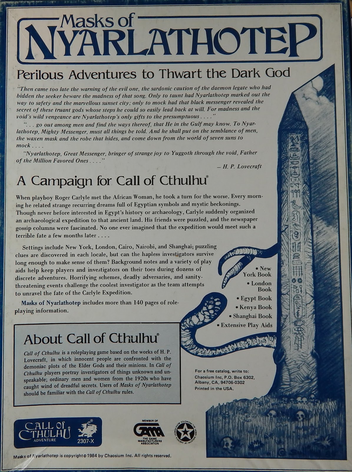 Susurros desde la Oscuridad Masks of Nyarlathotep First Edition Boxed Set