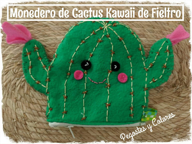 y Colores: Monedero de Cactus Kawaii de Fieltro - Reto Amistoso No. 116 - Tema: Cactus