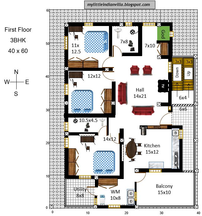 My Little Indian Villa 5 2BHK & 3BHK in 40x60 South facing