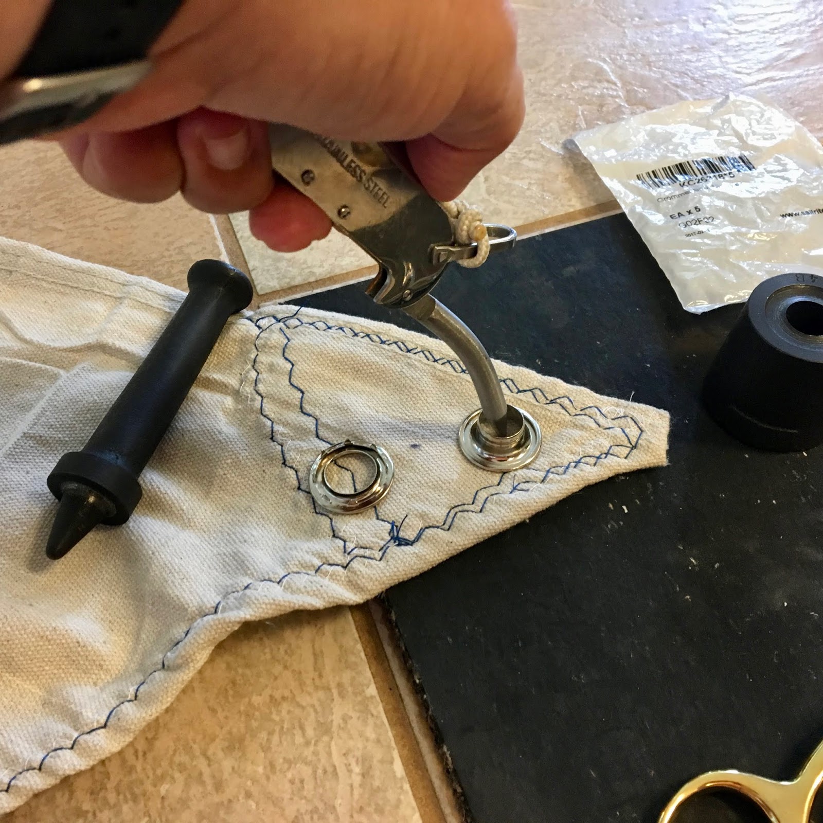 Small Boat Restoration Spur Grommet Installation