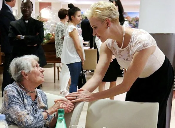 Princess Charlene of Monaco Visited 'A Quietudine' Retirement, Nursing Home/Center in Monaco, Princess Charlene style-Fashion