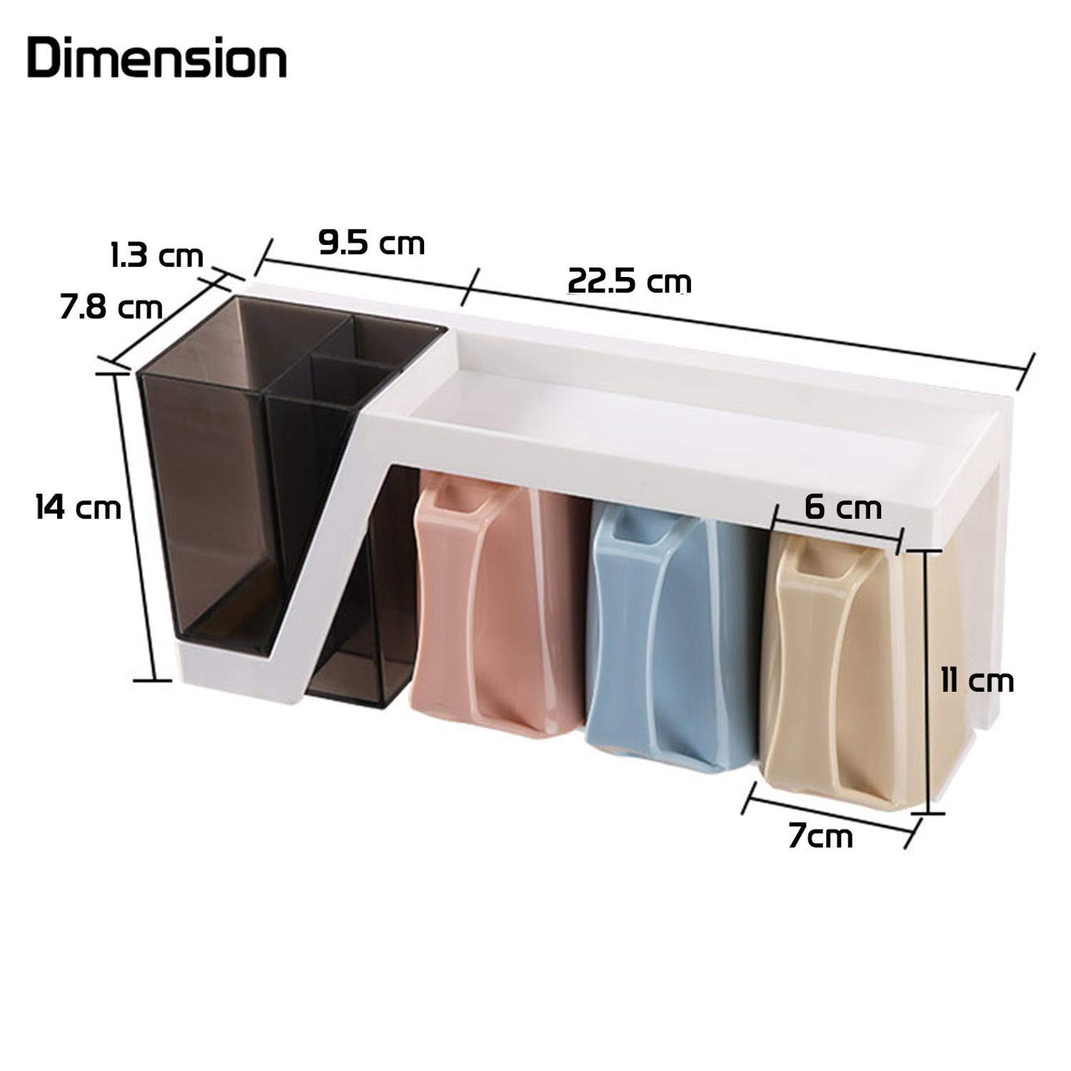 Self Adhesive & Space Saving Wall Mounted Magic Sticker Series 4 Cups