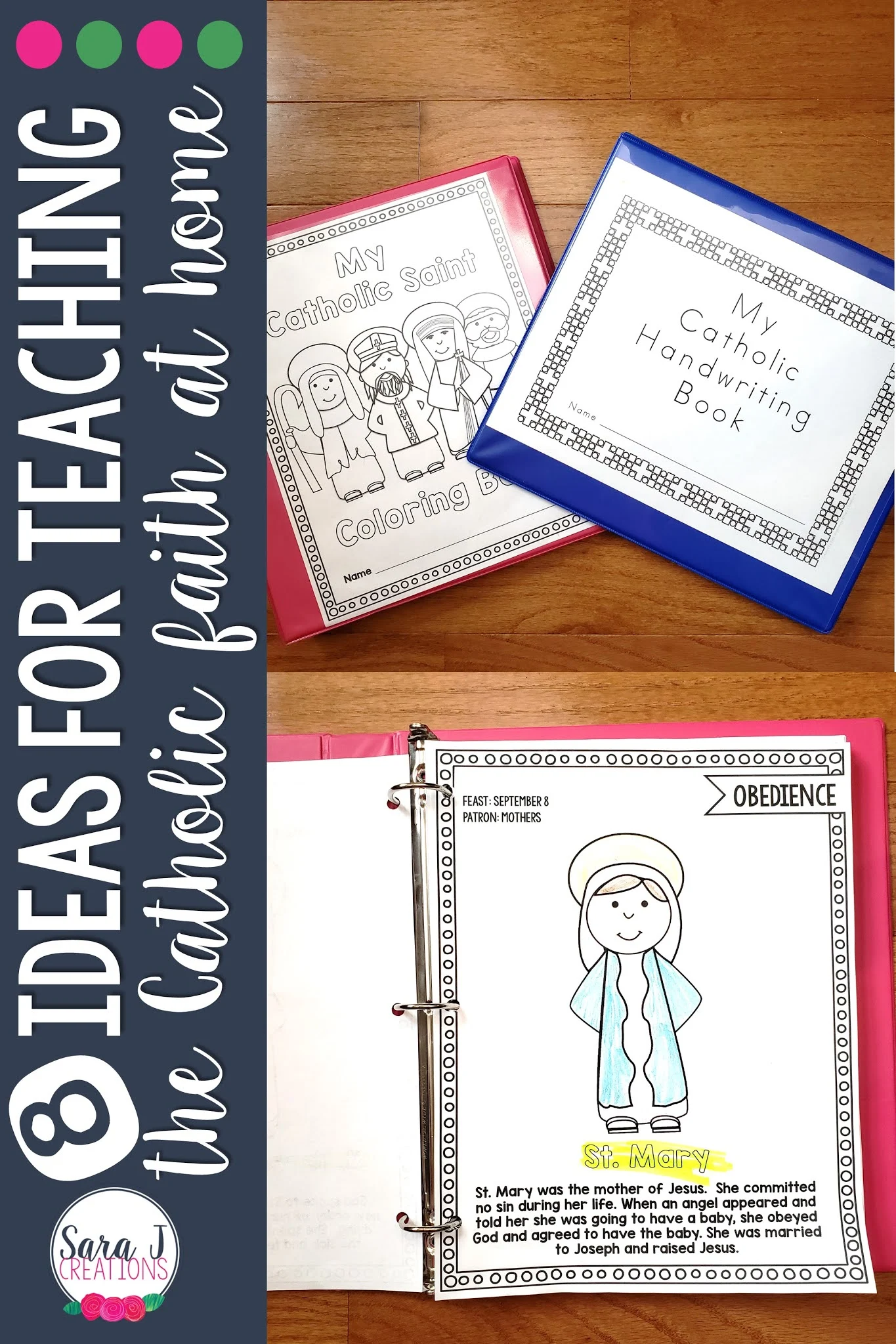 Simple ideas for incorporating the Catholic faith into your home. Perfect for homeschoolers and non homeschoolers alike.
