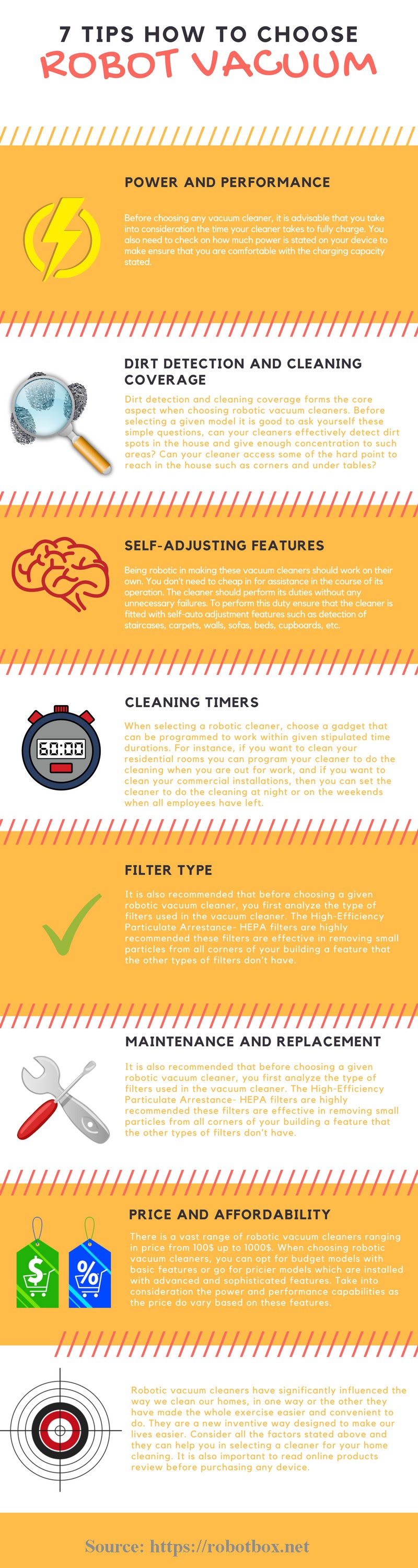 7 Tips how to choose robot vacuum cleaner infographic Visualistan