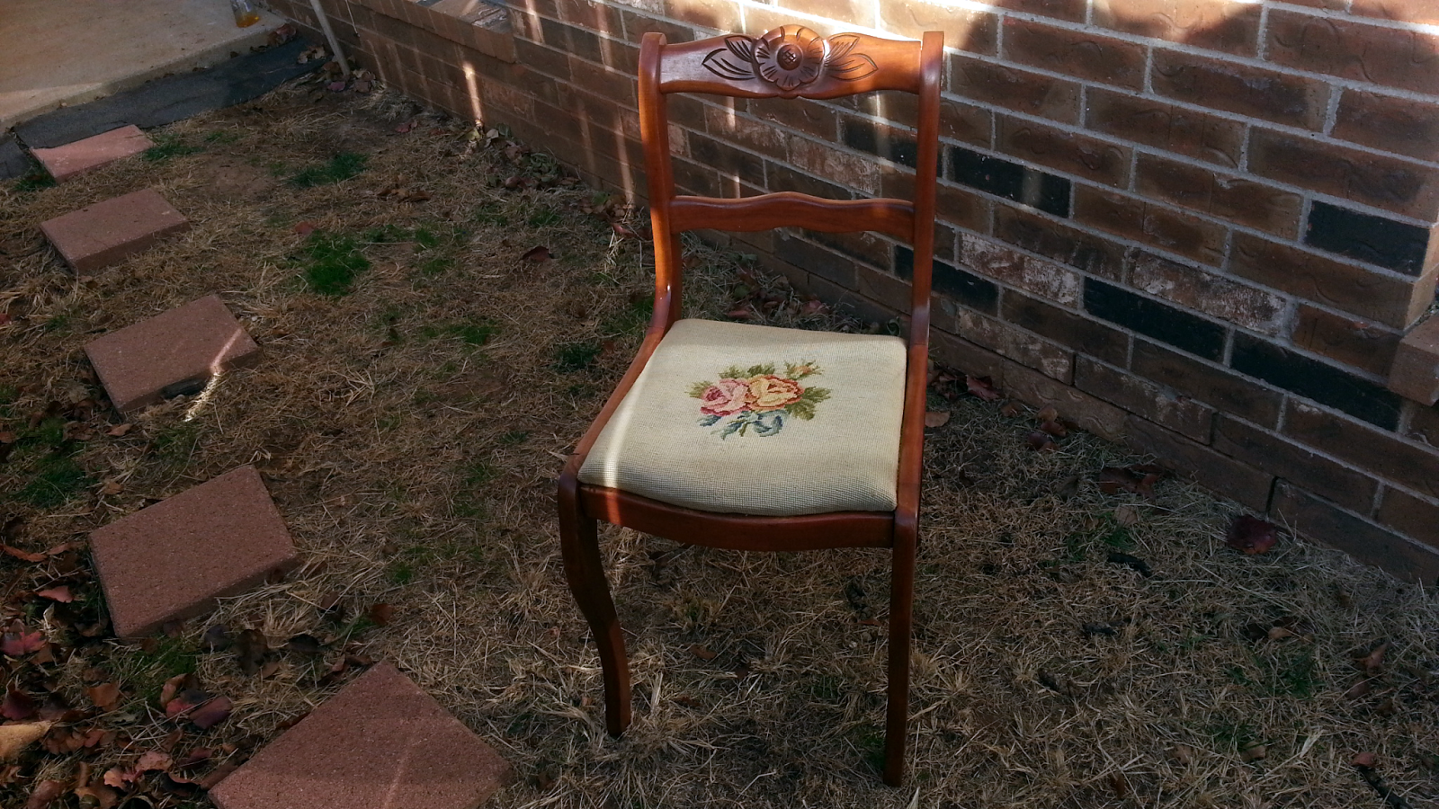 SOLD * VINTAGE Tell City Chair Co. Carved ROSE BACK ...