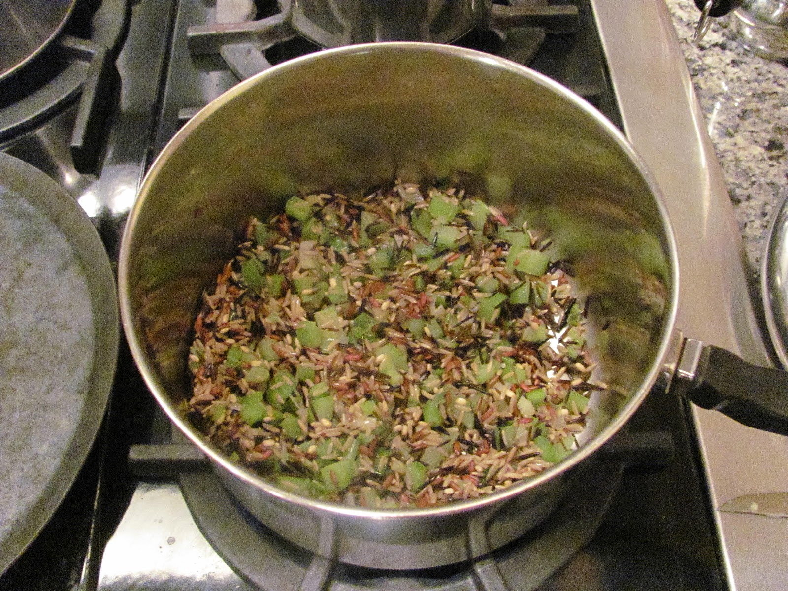 Wild Rice with Onion, Celery, and Spinach