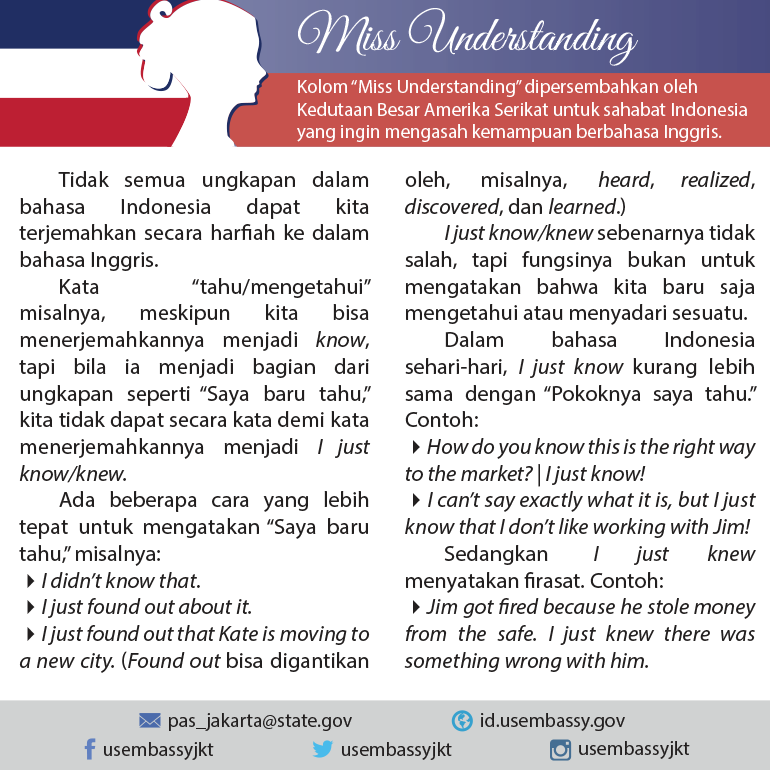 Bahasa Inggrisnya Saya Baru Tahu