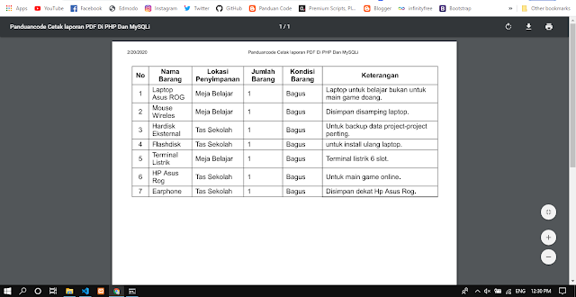 Hasil Cetak PDF