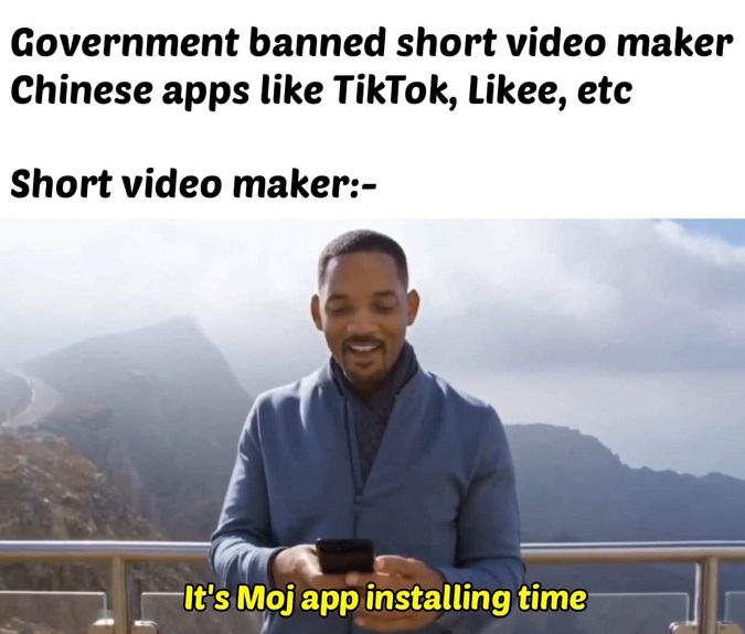 Funny Memes started on Moj app