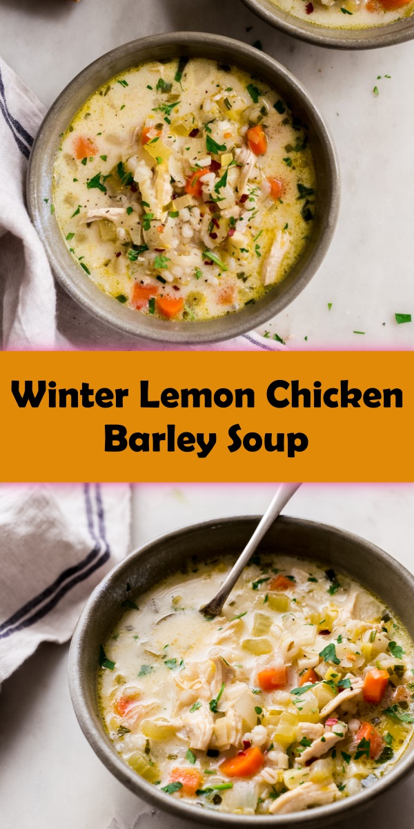 Winter Lemon Chicken Barley Soup - Cook, Taste, Eat