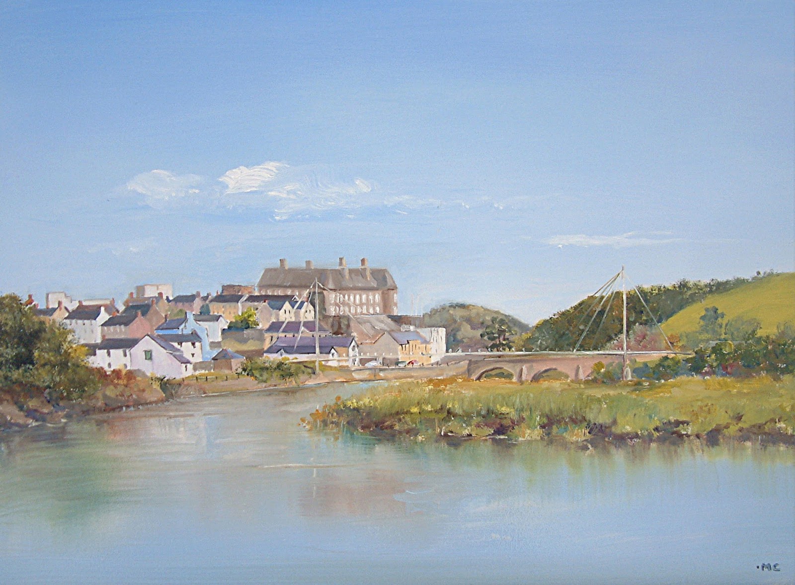 carmarthen artist painting carmarthen on river towy carmarthen artist painting carmarthen on river towy