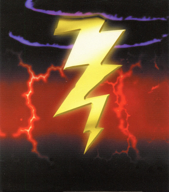 SHAZAM! DELUXE ACTION FIGURE SET - Diorama Card - Lightning Bolt - Front