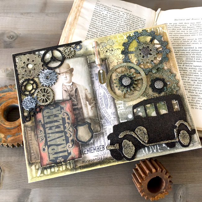 DIY Metallic Embossed Gears