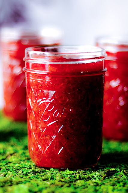Strawberry Rhubarb Jam Without Pectin [Vegan]