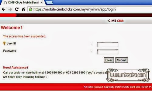 Blog Aiza: CIMB Clicks kena Block