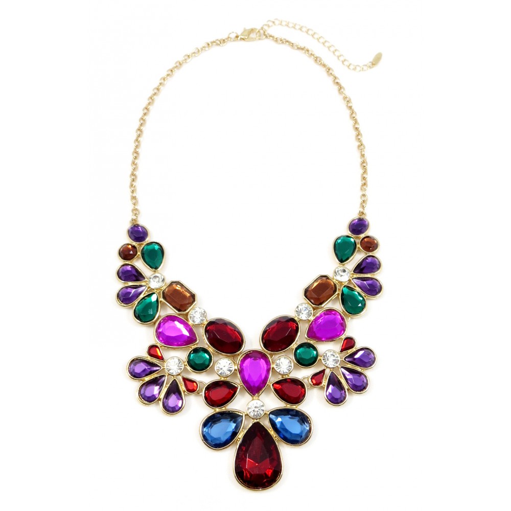 Multi color statement necklace designs