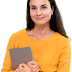 Smiling Indian Woman with Laptop Transparent Image