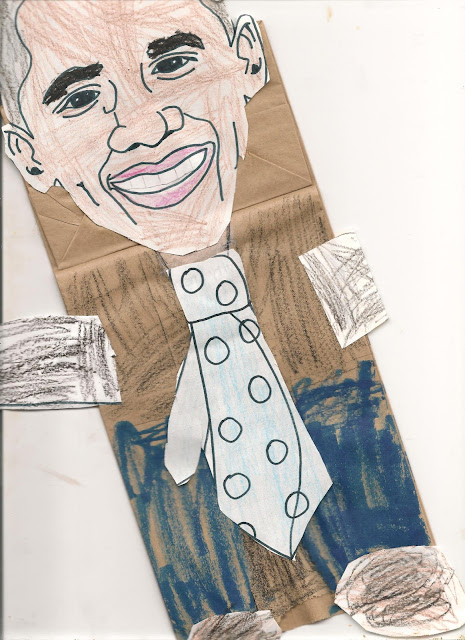 Barack Obama Craft for kids preschool - Black History Month