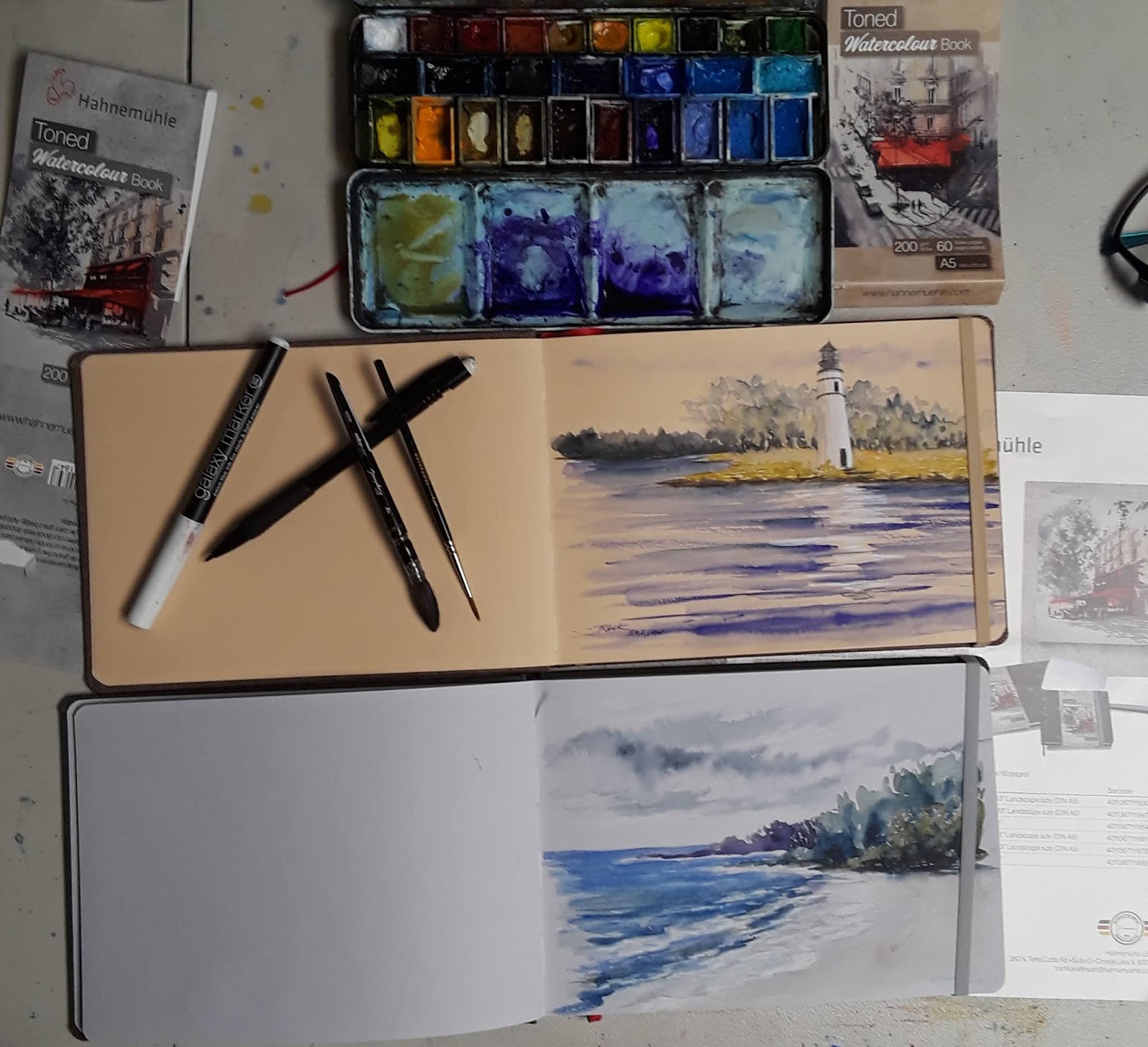 Annie Strack news watercolor sketchbooks with toned paper!