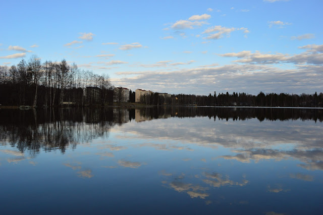 Maisema ja jäiden lähtö huhtikuussa 2016