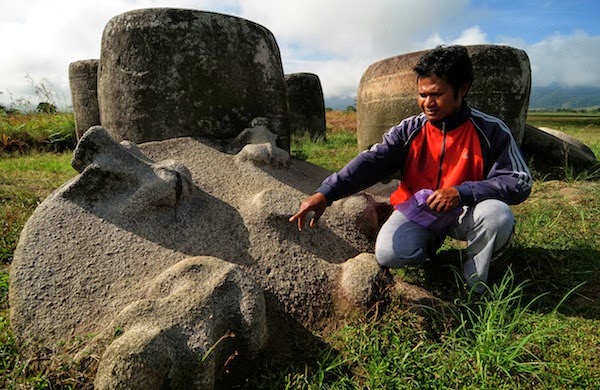 Situs megalitikum Pokokea di Lembah Besoa, Sulawesi Tengah. Lima Destinasi Wisata Zaman Batu di Indonesia