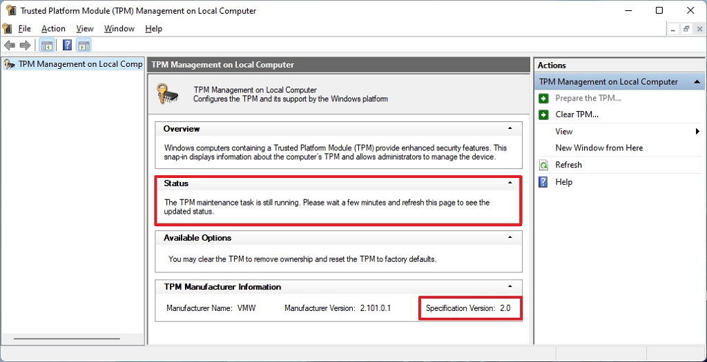 windows check tpm