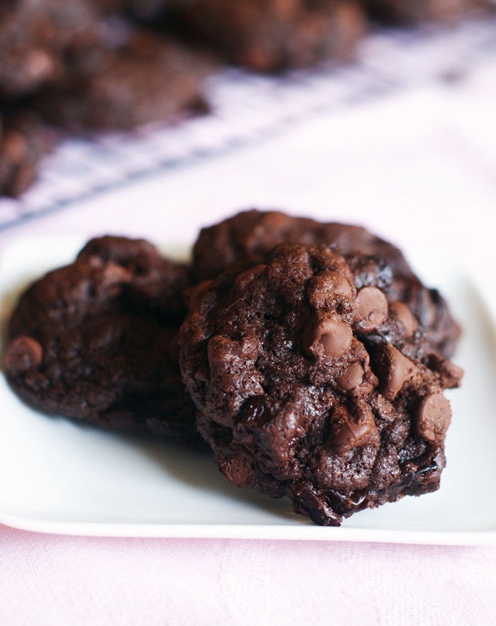 Quadruple Chocolate-Cherry Cookies