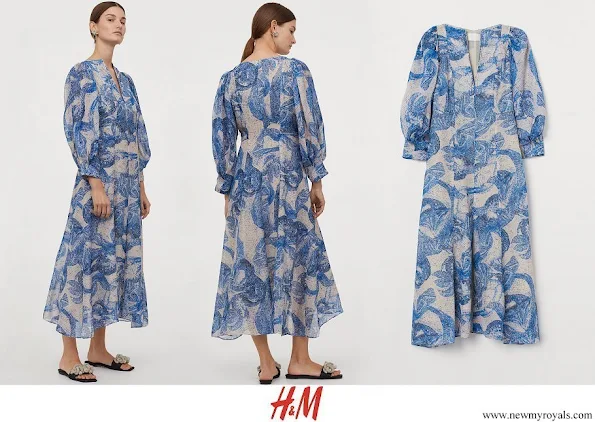 Crown Princess Mary wore H&M mosaic patterned silk dress