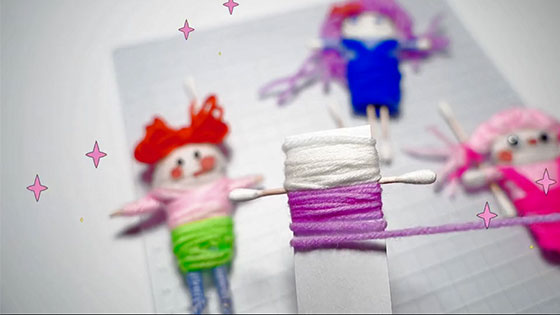 Homemade Q-tips and Crochet Doll  Craft for kids