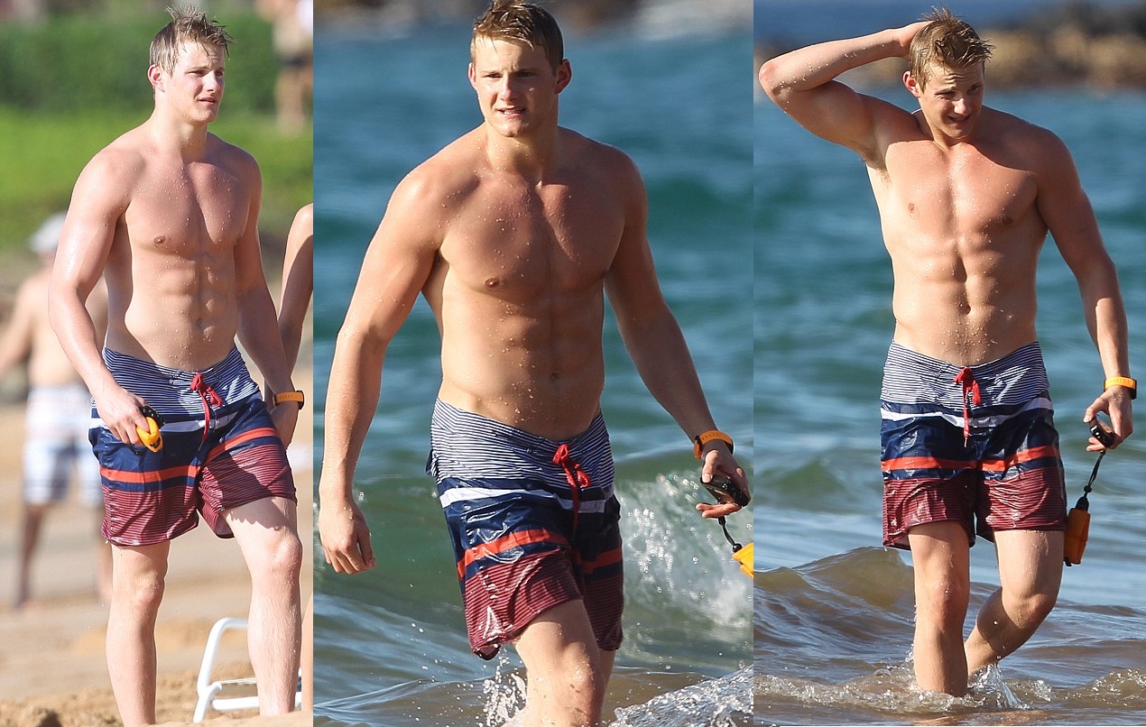 Alexander Ludwig Shirtless In Maui. 