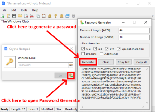 creare note crittografate protette da password