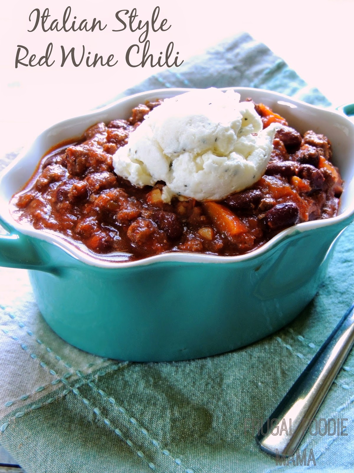 This rich & flavorful Italian Style Red Wine Chili with a delicious Italian flavor twist from herbs and red wine simmers in your slow cooker all day