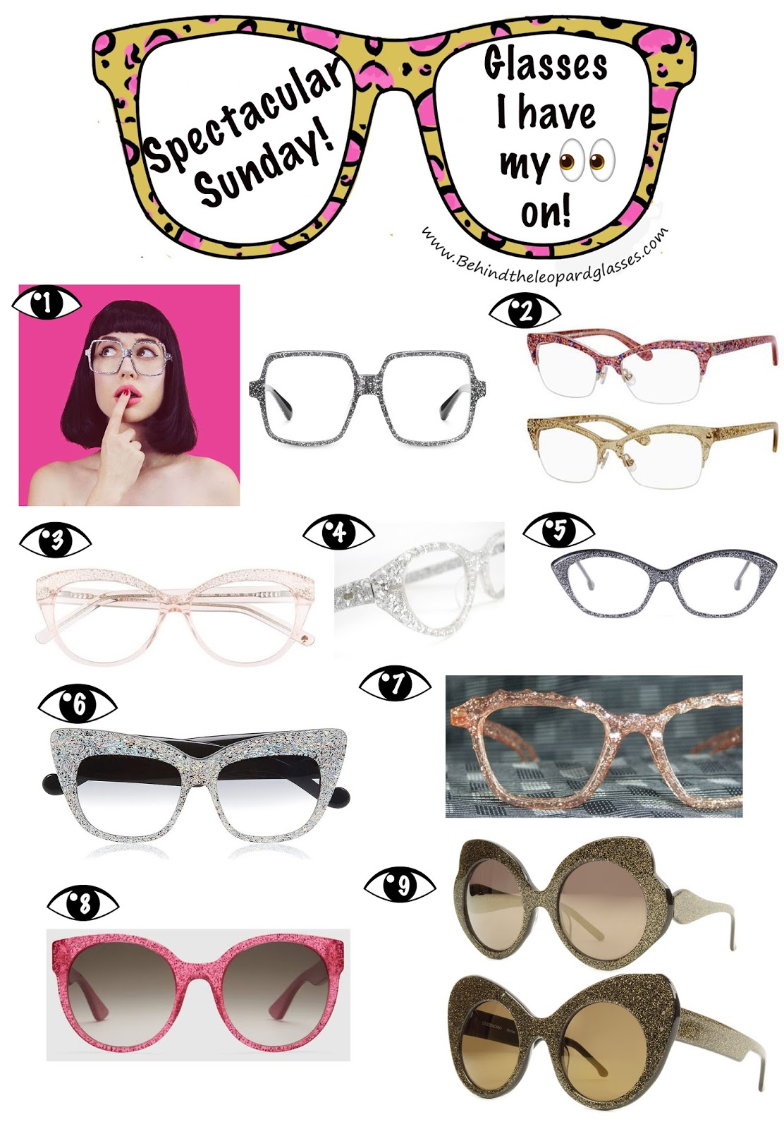 behind the leopard glasses Spectacular Sunday GLITTER GLASSES!
