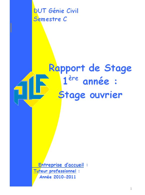 rapport stage ouvrier genie civil