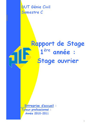Rapport de stage ouvrier génie civil et bâtiment