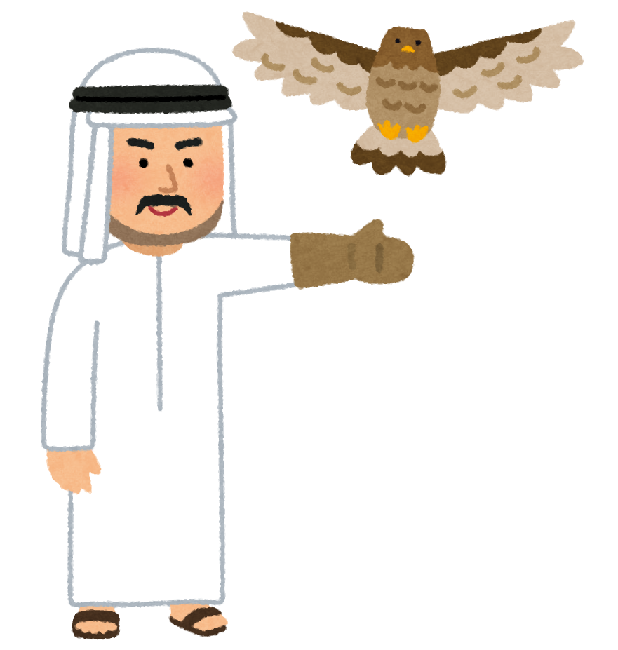 アラブの鷹狩をする人のイラスト かわいいフリー素材集 いらすとや