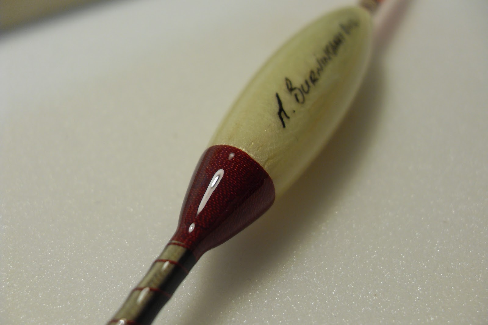 Handmade Fishing Floats by Mark Burningham. Crow quill avon float