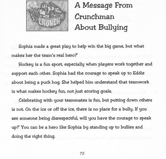 Syracuse Hockey Mom's Network A Message From Crunchman About Bullying
