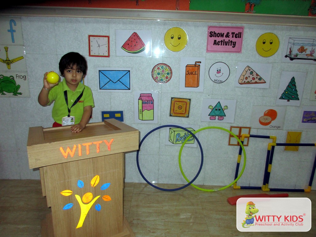On the top of the world show and tell activity in nursery at wis