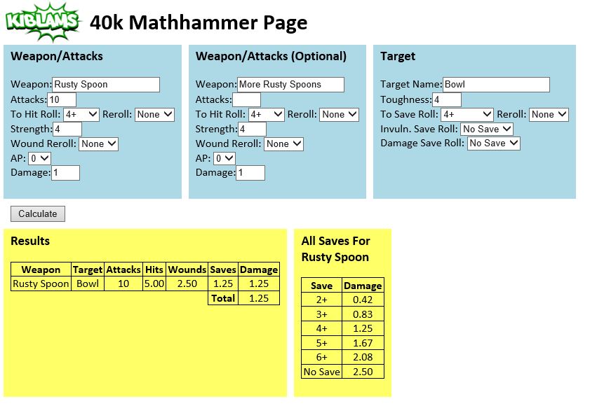 Kiblams: Mathhammer For All!