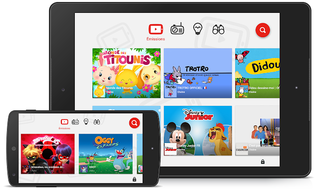Youtube Kids est disponible sur smartphone et tablette