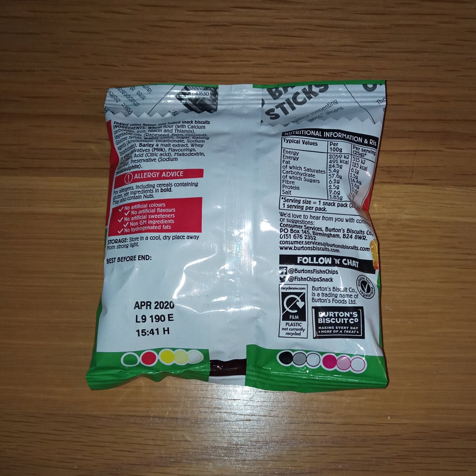 Supersupergirl's Food Reviews [Review] Burton's Fish n Chips Lashing of Pickled Onion