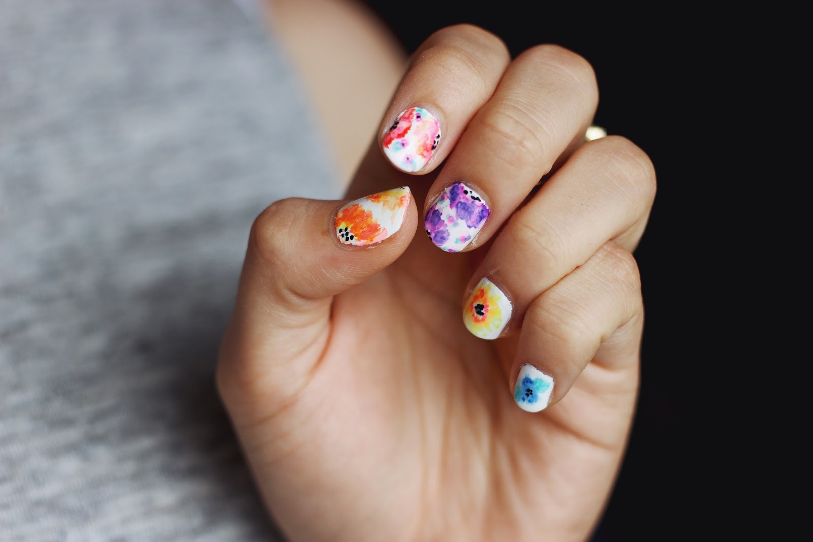 Uñas Inspiradas por Acuarela Laura Neuzeth MX