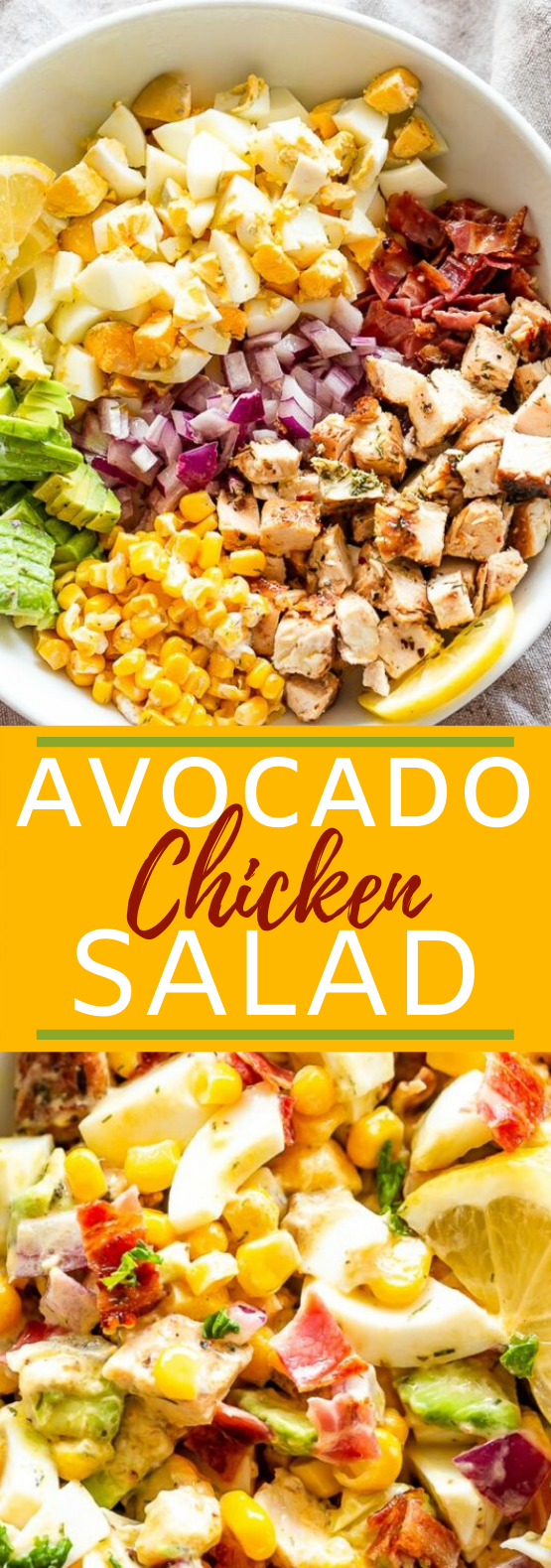 Avocado Chicken Egg Salad with Creamy Lemon Dill Dressing #healthy #salad #lowcarb #diet #lunch