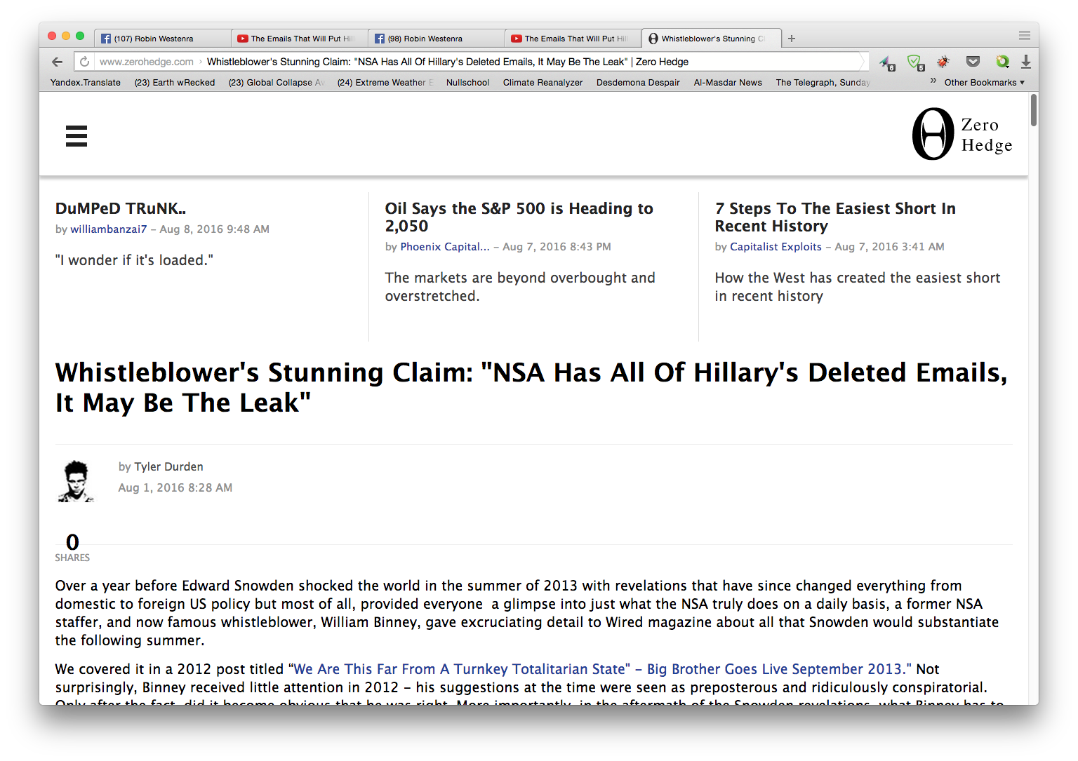 Seemorerocks: A summary of the Wikileaks revelations about Hillary Clinton