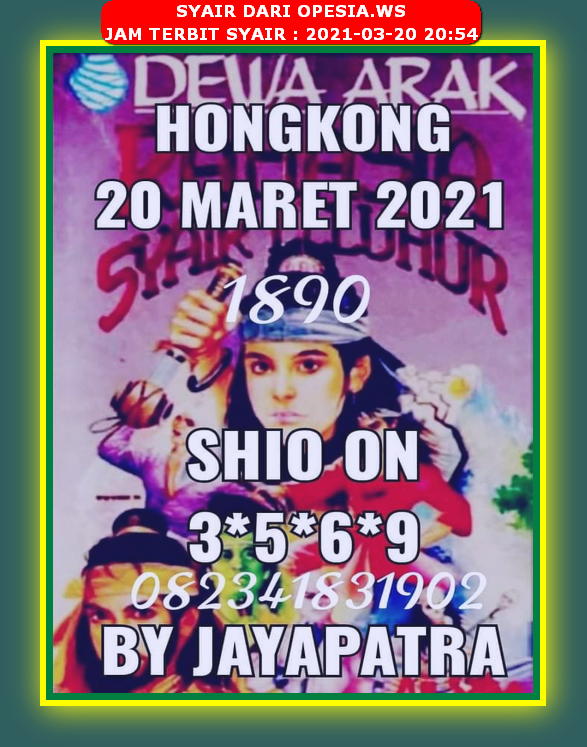 Syair Hk Hari Ini Sabtu 20 Maret 2021 Opesia Official